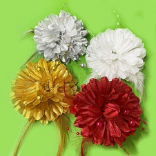 beads and handmade flowers